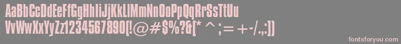 フォントCompactaBt – 灰色の背景にピンクのフォント