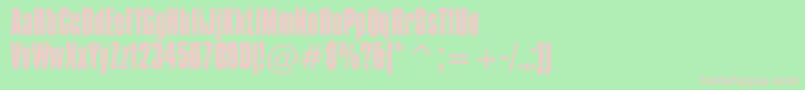 フォントCompactaBt – 緑の背景にピンクのフォント