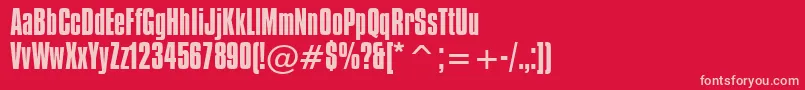 Шрифт CompactaBt – розовые шрифты на красном фоне