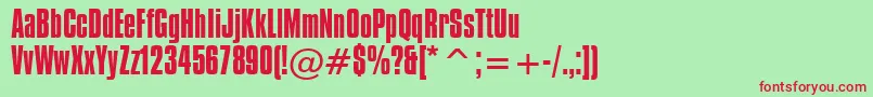 フォントCompactaBt – 赤い文字の緑の背景