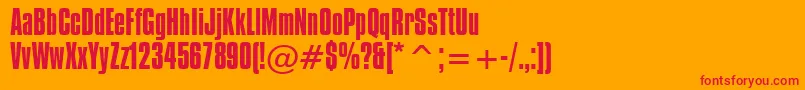 CompactaBt Font – Red Fonts on Orange Background