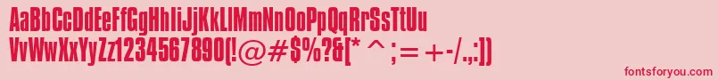 CompactaBt Font – Red Fonts on Pink Background