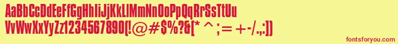 CompactaBt Font – Red Fonts on Yellow Background