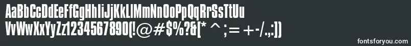 Шрифт CompactaBt – белые шрифты на чёрном фоне