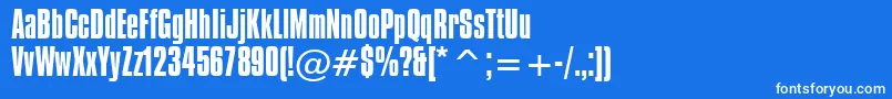 Шрифт CompactaBt – белые шрифты на синем фоне