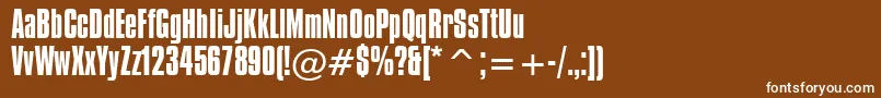 Шрифт CompactaBt – белые шрифты на коричневом фоне