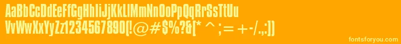 CompactaBt-Schriftart – Gelbe Schriften auf orangefarbenem Hintergrund