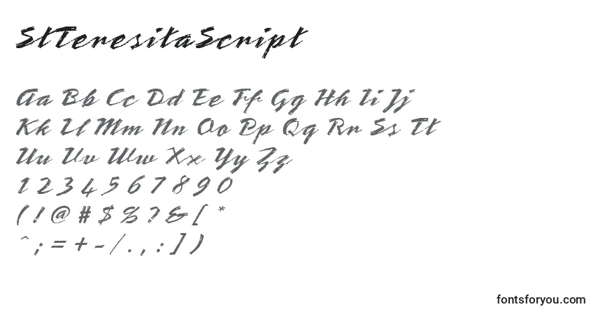 Schriftart StTeresitaScript – Alphabet, Zahlen, spezielle Symbole