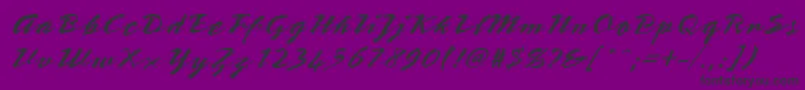 StTeresitaScript-Schriftart – Schwarze Schriften auf violettem Hintergrund