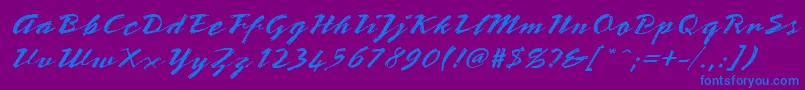 StTeresitaScript Font – Blue Fonts on Purple Background