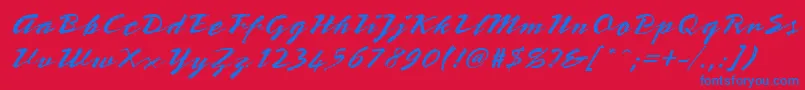 StTeresitaScript Font – Blue Fonts on Red Background