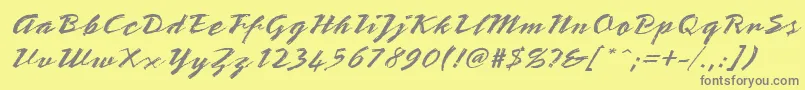 フォントStTeresitaScript – 黄色の背景に灰色の文字