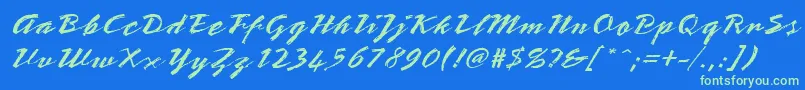 StTeresitaScript Font – Green Fonts on Blue Background