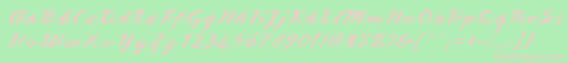 StTeresitaScript Font – Pink Fonts on Green Background