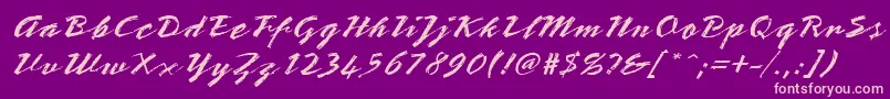 StTeresitaScript Font – Pink Fonts on Purple Background