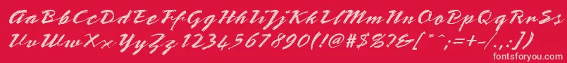 StTeresitaScript Font – Pink Fonts on Red Background