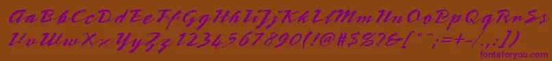 StTeresitaScript Font – Purple Fonts on Brown Background