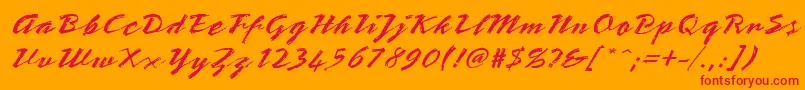 StTeresitaScript Font – Red Fonts on Orange Background