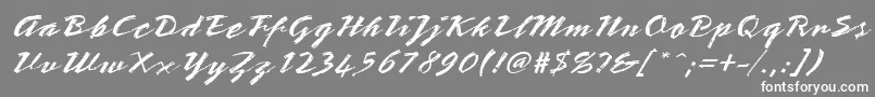 フォントStTeresitaScript – 灰色の背景に白い文字