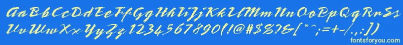 StTeresitaScript Font – Yellow Fonts on Blue Background