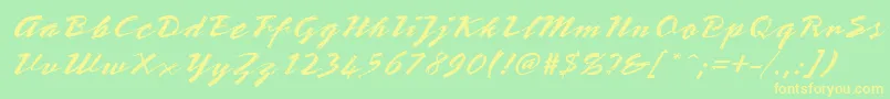 StTeresitaScript Font – Yellow Fonts on Green Background