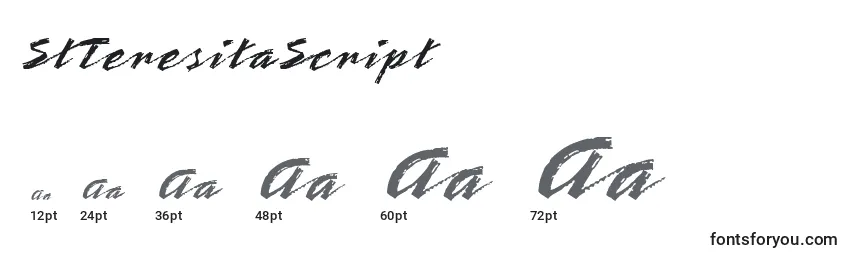 StTeresitaScript Font Sizes