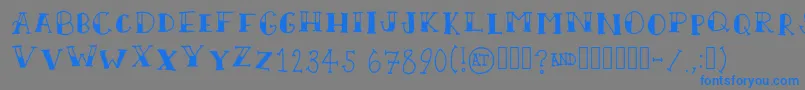 ScallywagRegular Font – Blue Fonts on Gray Background