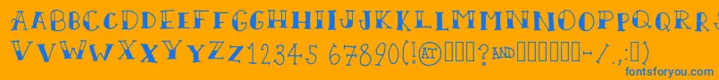 ScallywagRegular Font – Blue Fonts on Orange Background