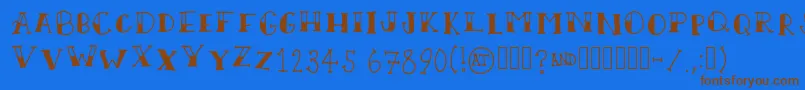 ScallywagRegular Font – Brown Fonts on Blue Background