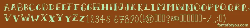 ScallywagRegular Font – Green Fonts on Brown Background