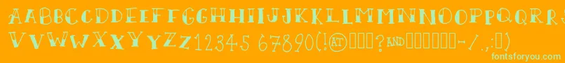 ScallywagRegular Font – Green Fonts on Orange Background