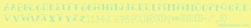 ScallywagRegular Font – Green Fonts on Yellow Background