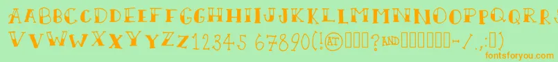 ScallywagRegular Font – Orange Fonts on Green Background