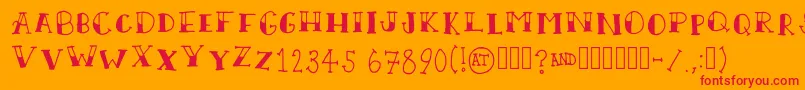 ScallywagRegular Font – Red Fonts on Orange Background