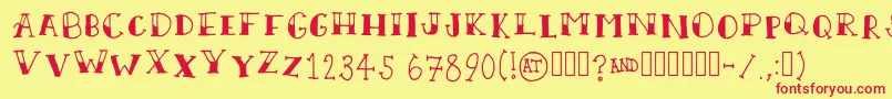 ScallywagRegular Font – Red Fonts on Yellow Background