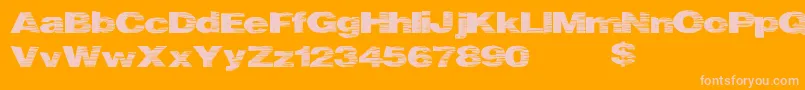 Heatwave Font – Pink Fonts on Orange Background