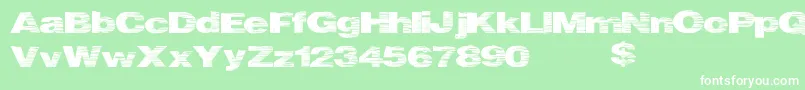 フォントHeatwave – 緑の背景に白い文字
