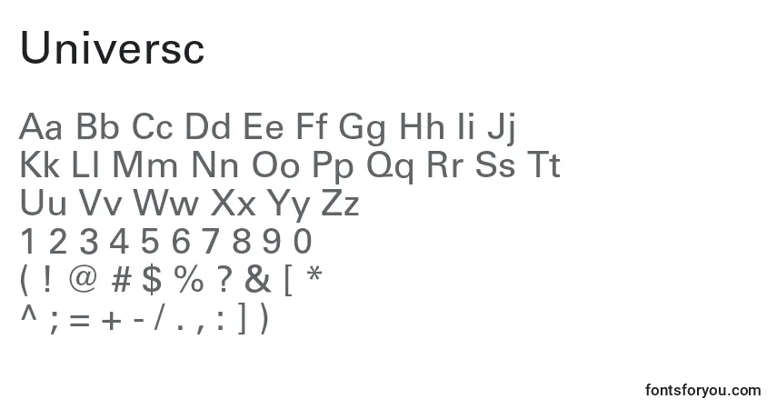Fuente Universc - alfabeto, números, caracteres especiales