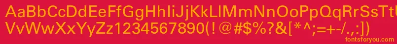 Universc Font – Orange Fonts on Red Background