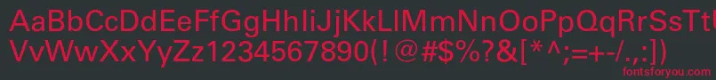 Universc Font – Red Fonts on Black Background