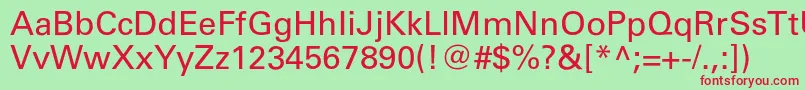 Universc Font – Red Fonts on Green Background