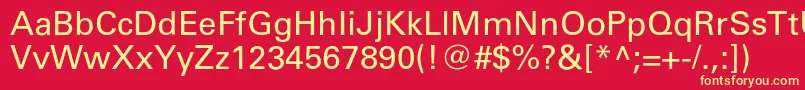 Universc Font – Yellow Fonts on Red Background