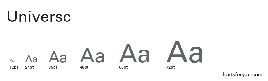 Universc Font Sizes