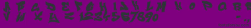 フォントSmasher312Black – 紫の背景に黒い文字