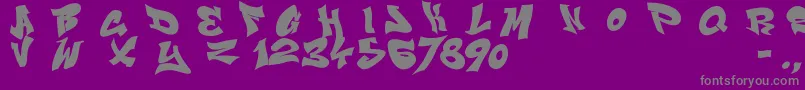Smasher312Black-Schriftart – Graue Schriften auf violettem Hintergrund