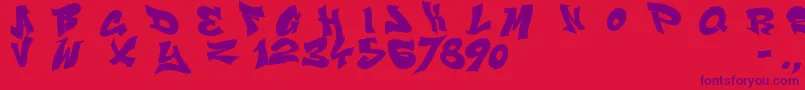 Smasher312Black Font – Purple Fonts on Red Background