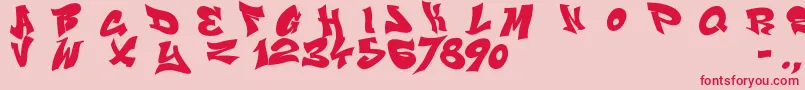 Smasher312Black Font – Red Fonts on Pink Background
