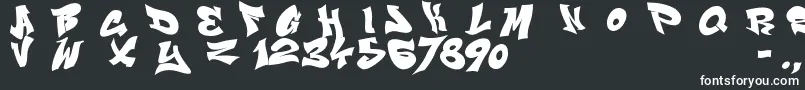 Smasher312Black-fontti – valkoiset fontit mustalla taustalla