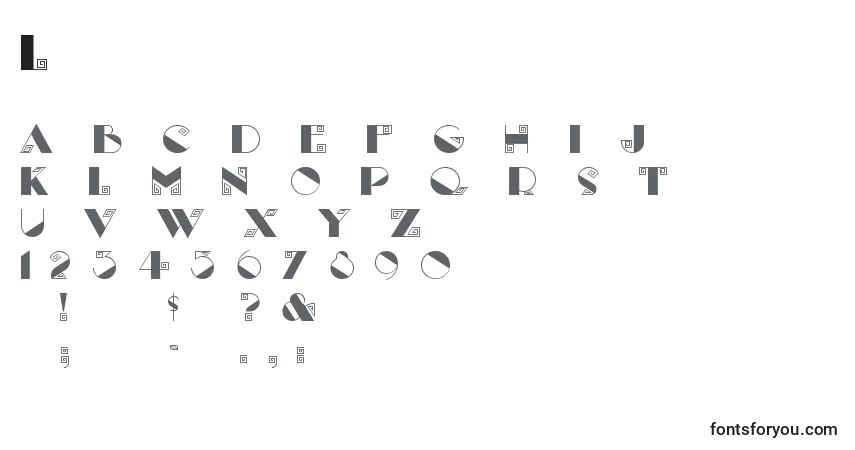 Шрифт Labyrinth – алфавит, цифры, специальные символы