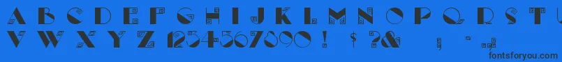 Labyrinth Font – Black Fonts on Blue Background